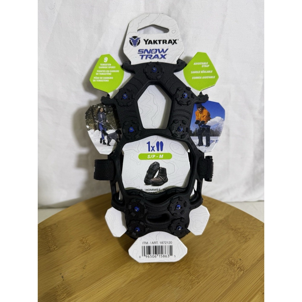 Yaktrax SnowTrax Ice Cleats Traction Device S/M New 9 Tungsten Spikes